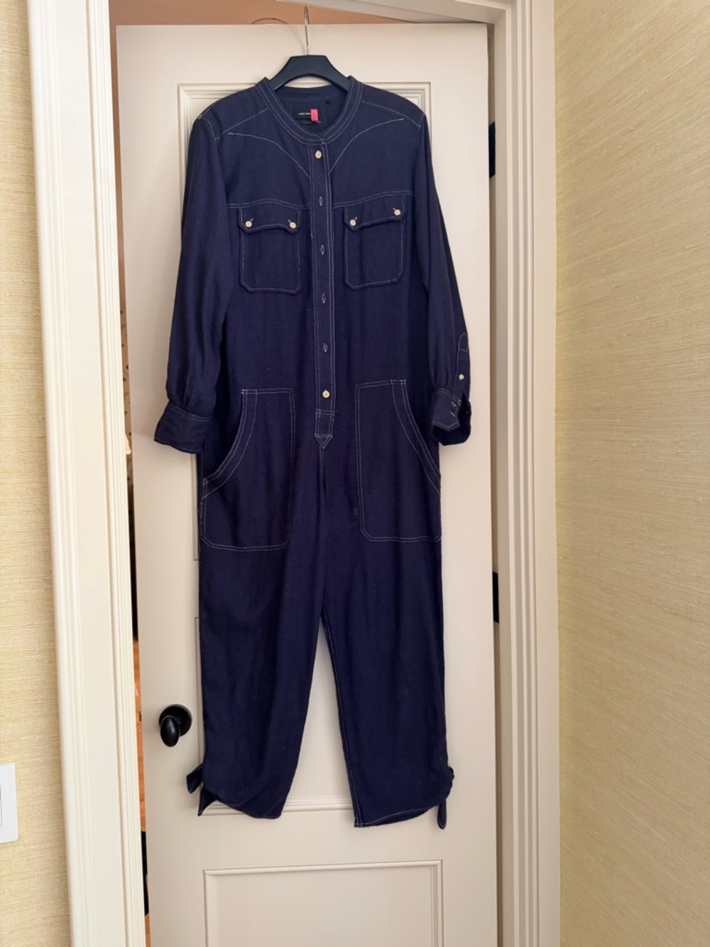 Isabel Marant Navy Denim-Style jumpsuit